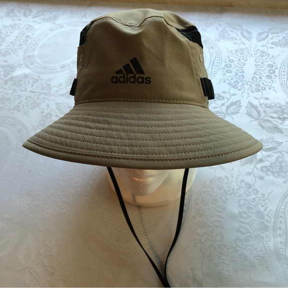 adidas Accessories Adidas Mens Victory Iii Bucket Hat Tanblack Drawstring Outdoor Hiking